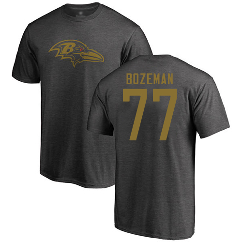Men Baltimore Ravens Ash Bradley Bozeman One Color NFL Football #77 T Shirt